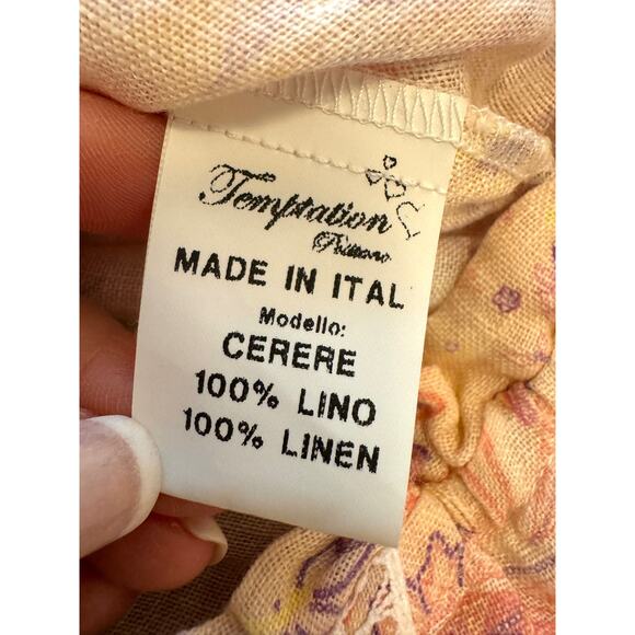 NWT Temptation Positano Paisley Linen Off The Shoulder Top coquette Cottagecore - Picture 3 of 11